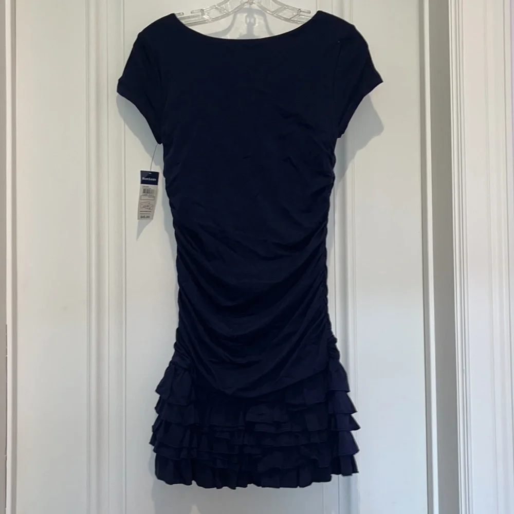 Navy Rouched Dress - Picture 2 of 3